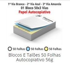 Blocos e Talões 50 Folhas Autocopiativo 3 Vias MSC UNIFORMES